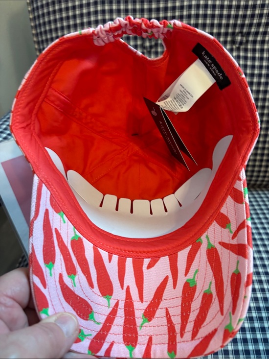 kate spade Pink Chili Pepper Print Baseball Cap